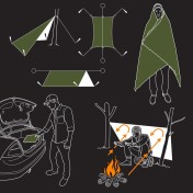 Туристическое термоодеяло для выживания Pathfinder Survival Blanket (OD Green) — дополнительное фото