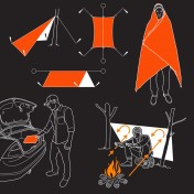 Туристическое термоодеяло для выживания Pathfinder Survival Blanket (Orange) — дополнительное фото