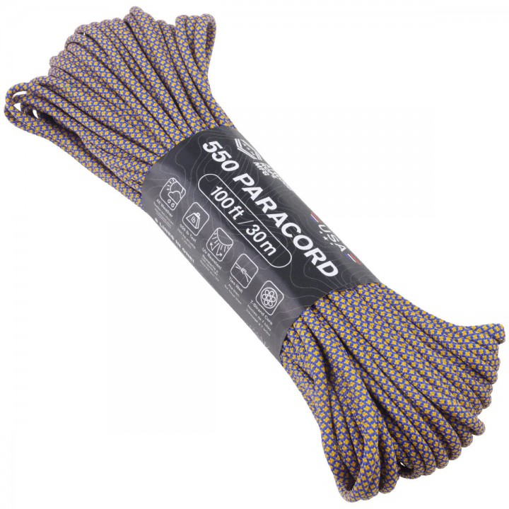 Паракорд Atwood Rope MFG 550 Diamond Ultramarine Blue w/Airforce Gold