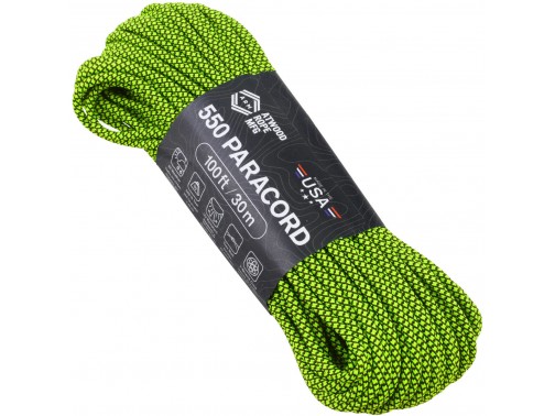 Паракорд Atwood Rope MFG 550 Diamond Black w/Neon Green