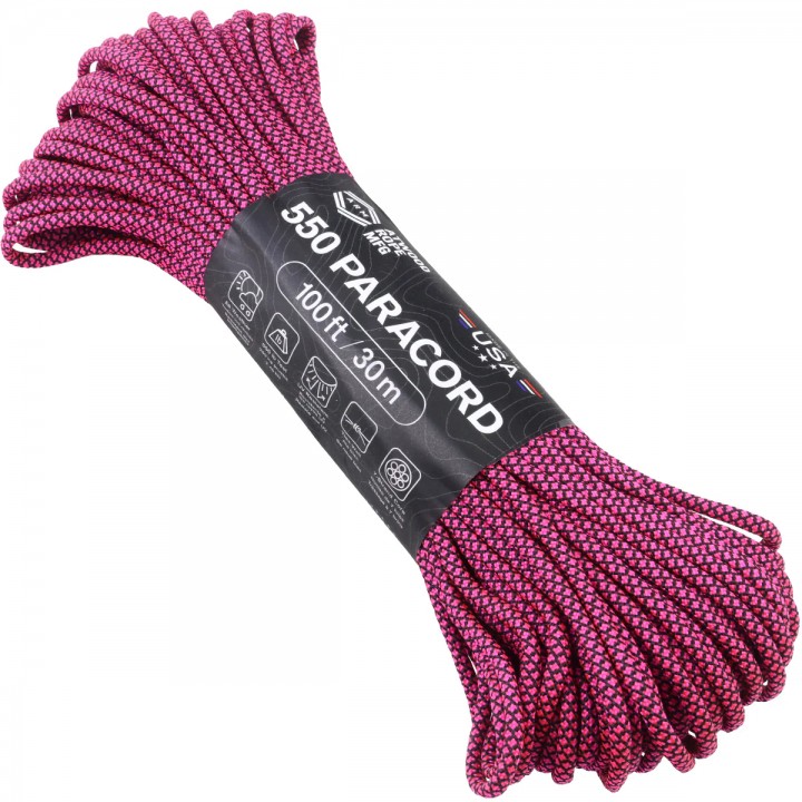 Паракорд Atwood Rope MFG 550 Diamond Black w/Hot Pink