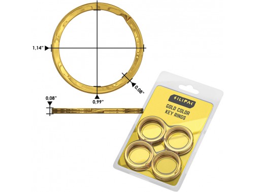 Набор металлических колец для ключей Silipac Metal Split Key Rings (Gold)