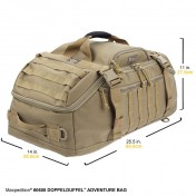 Тактическая мужская сумка для путешествий Maxpedition Doppelduffel Adventure Bag (57 л) (черный) — дополнительное фото