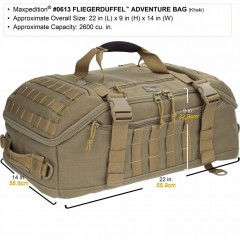 Тактическая мужская сумка для путешествий Maxpedition Fliegerduffel Adventure Bag (42 л) (черный)
