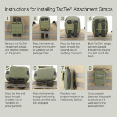 Тактические стропы для крепления подсумков Maxpedition 3 TacTie Attachment Straps (системы MOLLE / PALS, набор из 4 шт.) (черный)