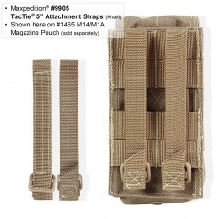 Тактические стропы для крепления подсумков Maxpedition 5 TacTie Attachment Straps (системы MOLLE / PALS, набор из 4 шт.) (черный)