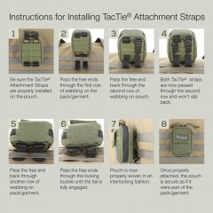 Тактические стропы для крепления подсумков Maxpedition 5 TacTie Attachment Straps (системы MOLLE / PALS, набор из 4 шт.) (черный)