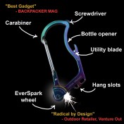 Карабин-мультитул с огнивом Outdoor Element Firebiner (серебристый) — дополнительное фото