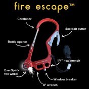 Карабин-мультитул с огнивом Outdoor Element Fire Escape (серебристый) — дополнительное фото