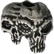 Бусина для темляка из паракорда Schmuckatelli Co. Gemini Twins Skull Bead (олово) — дополнительное фото