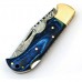 Складной нож FH Knives Lockback Damascus (синий)