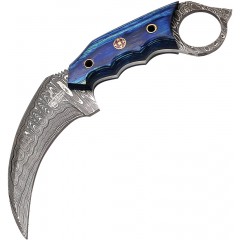 Керамбит FH Knives Damascus Karambit (синий)