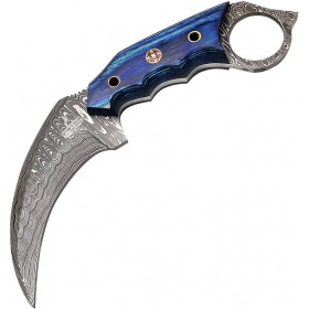 Керамбит FH Knives Damascus Karambit (синий)