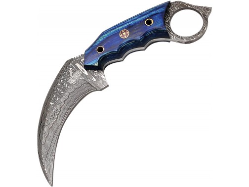 Керамбит FH Knives Damascus Karambit (синий)
