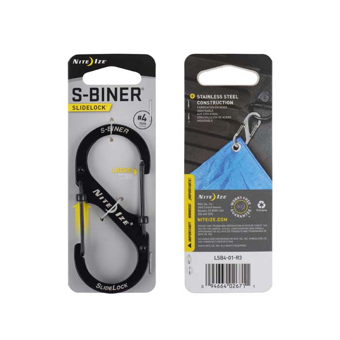 Карабин Nite Ize S-Biner #4 Slidelock (черный)