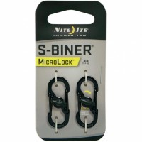 Карабин Nite Ize S-Biner MicroLock, 2 шт (черный)