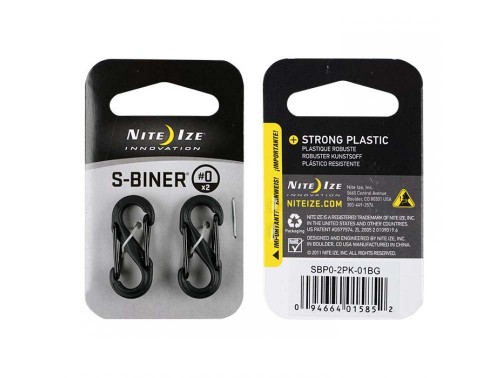 Карабин Nite Ize S-Biner #0 пластик, 2шт. (черный)